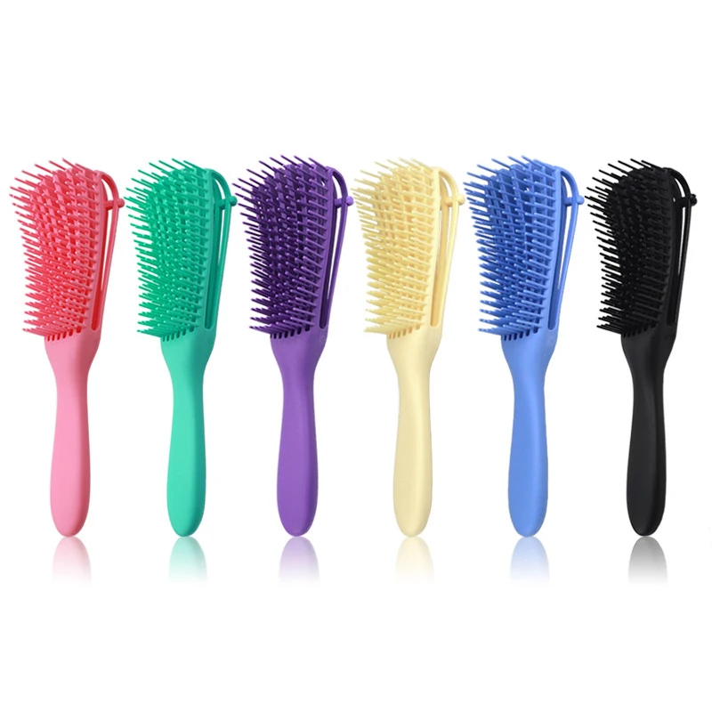

Amazon Hot-selling Multi Colors 8 Moving Arms Detangling Hair Combs Custom Logo Detangling Brush Wet Thick Curly Detangler Brush