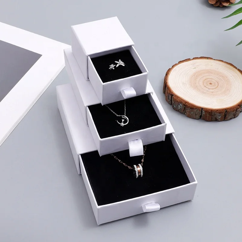 

Custom White Box Drawer Packaging Jewellery Girls Jewelry Box, Cmyk or pantone color