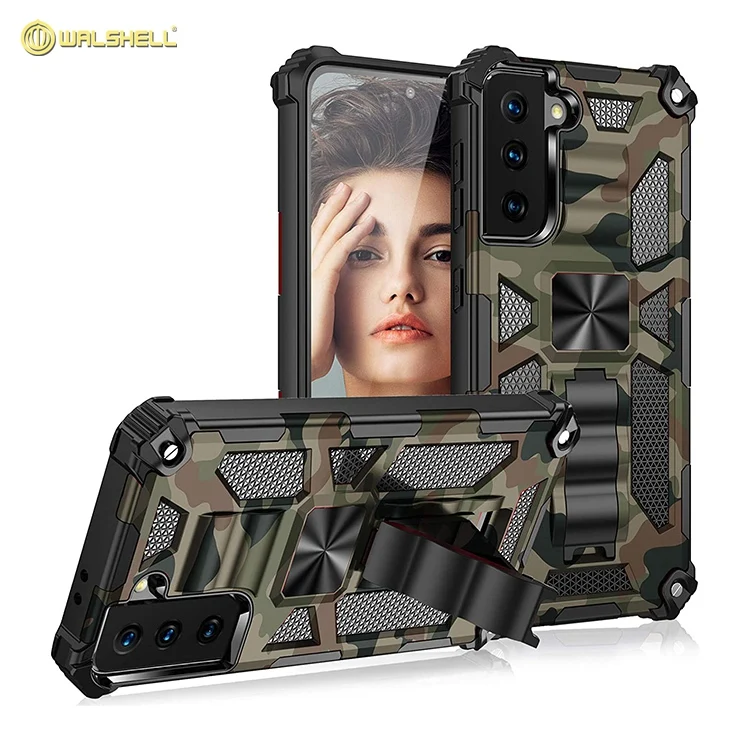 

Military Grade Shockproof Phone Case Pass 16ft Drop Test with Magnetic Car Mount Holder Cover for Samsung Galaxy S21 S20, Colors optional