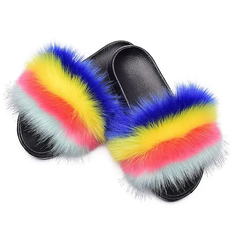 

Wholesale High quality slides fur rainbow fur slides
