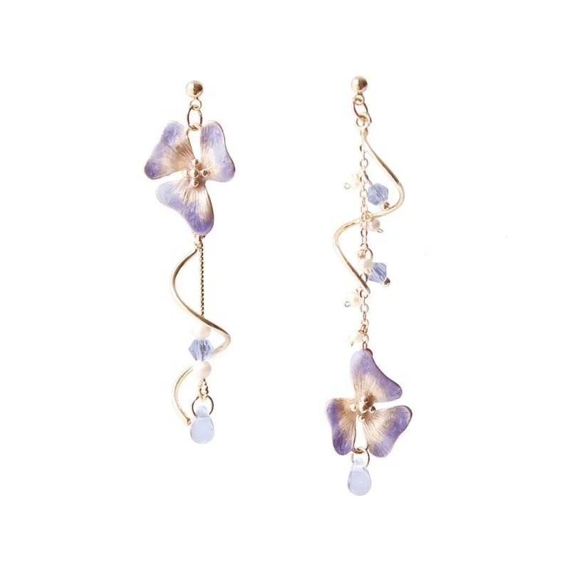 

Fashion Crystal Wedding Drop Earrings for Women Gold Color Bridal Flower Dangle Earrings Brides Gifts Birthday Party Jewelry