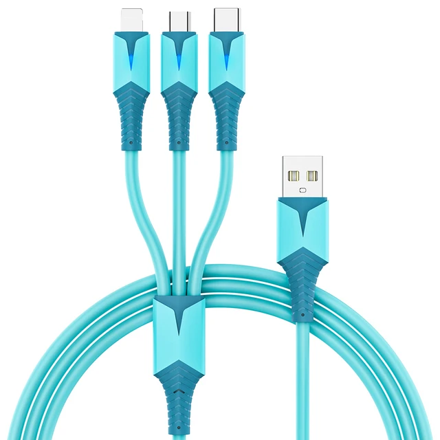 

Factory Direct Sales Inventory Three In One Charging Cable 3 In 1 Usb Charging Cable With Led Lighting