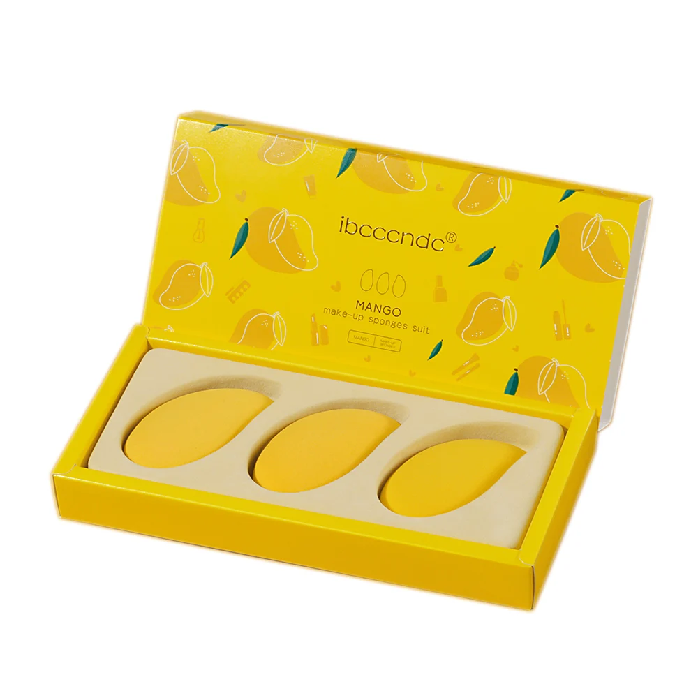 

3pcs small mango make-up egg sponges suit puff makeup tool set