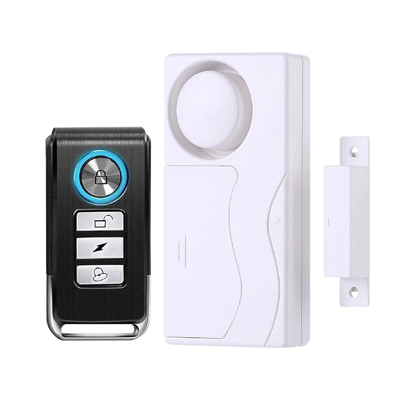 

Wireless Anti-Theft Remote Control With Panic Button Magnetic Window Door Sensor Door Stop Alarm For Home Security