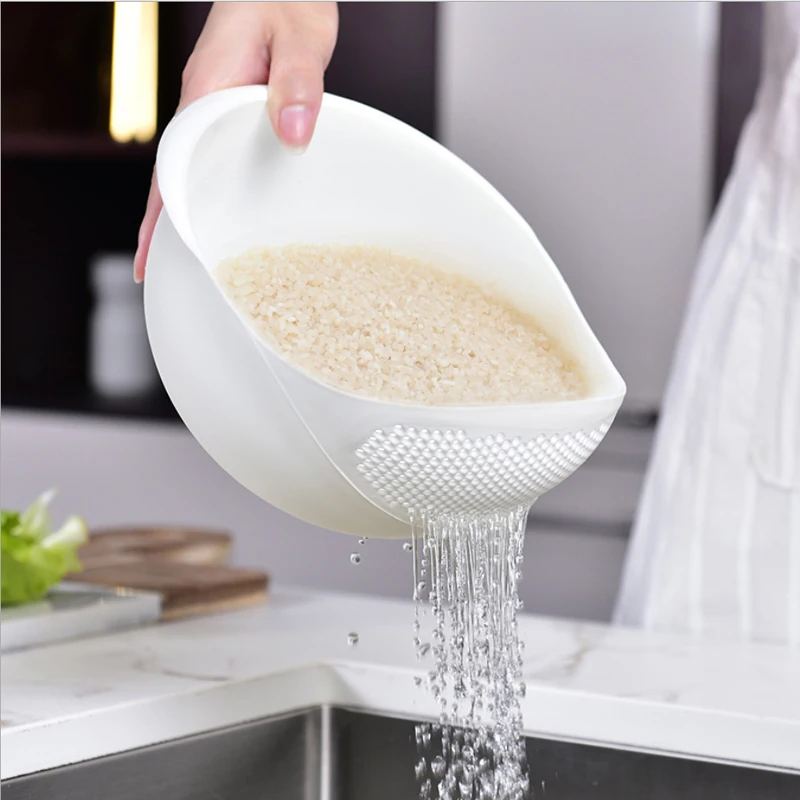 

2L Sieves and Strainers Rice Washing Bowl Pulses Fruits Vegetable Noodles Pasta Washing Bowl Silicone Strainer Drain Basket, Customized color