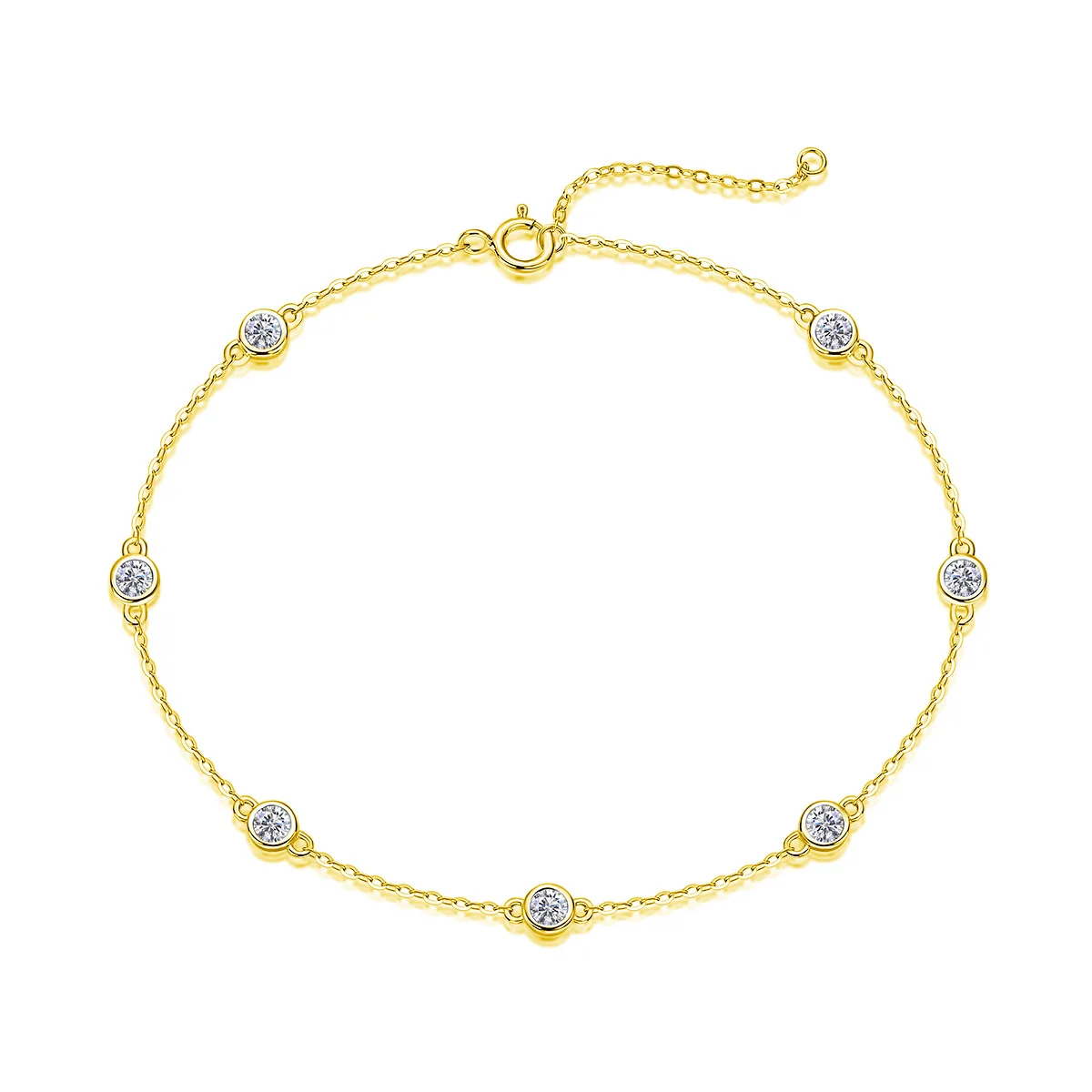 Wholesale GRA Vvs Moissanite Diamond With Certificate Tennis Bracelet 925 Sterling Silver 18k Solid Gold Plated 0.7CT Bracelet