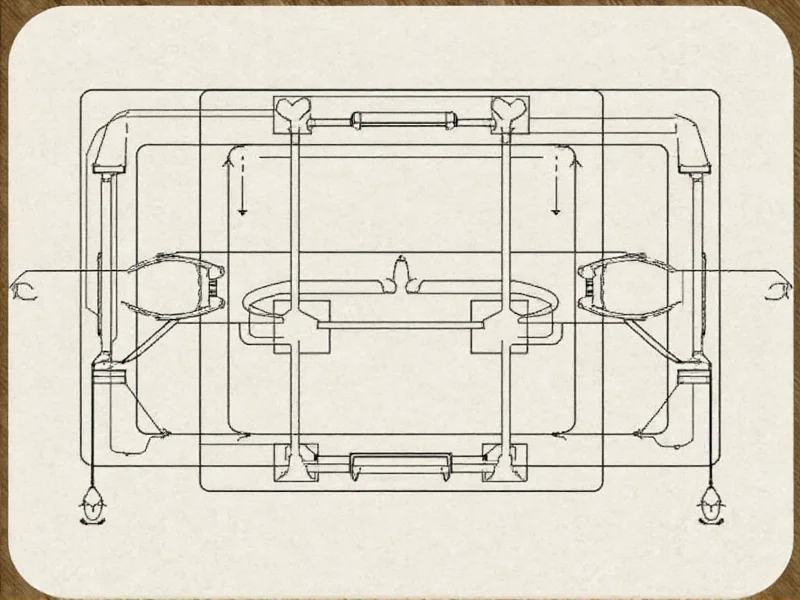 Lovely Craft piston trap v0.2.6 schematic blueprint showing redstone timing