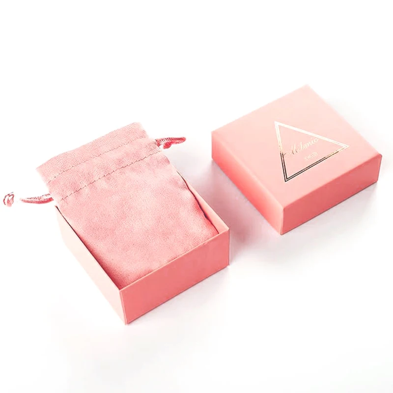 

Nice Drawer Gift Paper Cardboard Bracelet Earring Necklace Ring Packaging Jewelry Box With Velvet Bag, Black,pink,white,blue,light pink,beige etc.