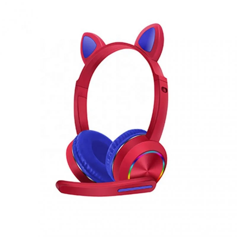 

New Cat Ears Girl Headset Cat Ear Fun Gaming Headphones With Mic MP3 Stereo Music Noise Wireless Reduction Earphones