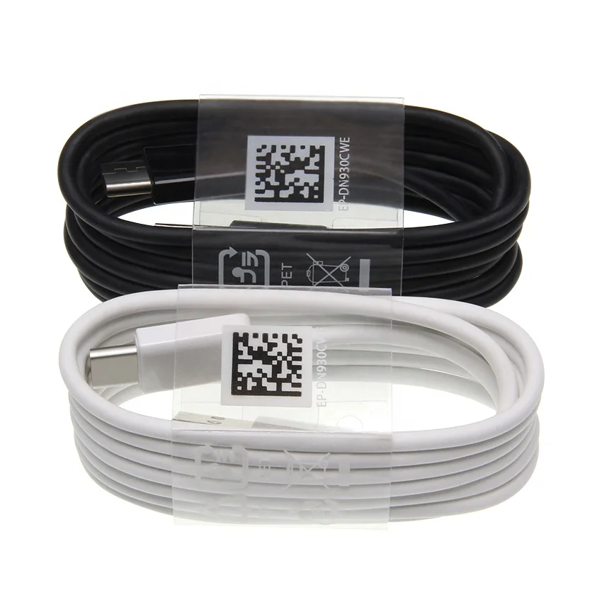 

1.2M USB Type C Cable For Samsung S8 S9 Plus for Xiaomi Redmi Note 7 USB-C Fast Charging Cord, Black white