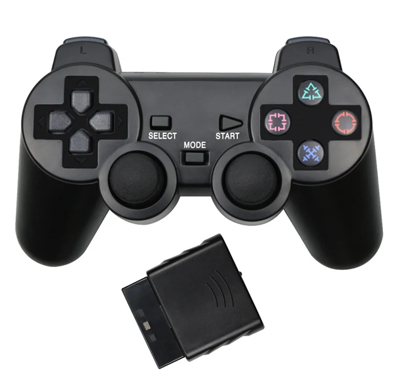 

Wireless Gamepad For PS2 Controller 2.4GHz Vibration Gamepad For PS2 Joystick Console, Black