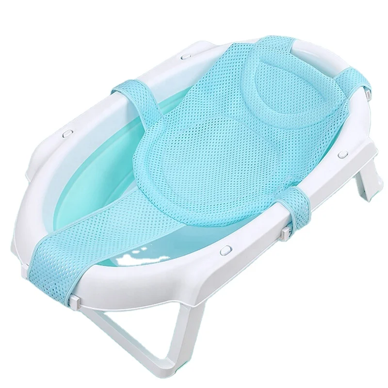 

High Quality Baby Bath Net Baby Adjustable Bath Seat Bathing Bathtub Seat Safety Security Seat Support Infant Shower Cushion, Blue pink