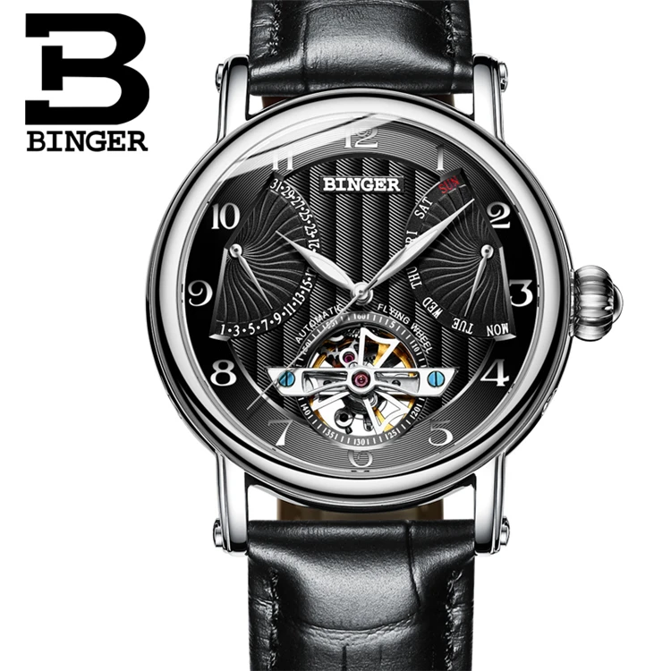 

BINGER 1172 Top Luxury Brand Tourbillon Men Business Waterproof Automatic Mechanical Sport Watches Men's Clock