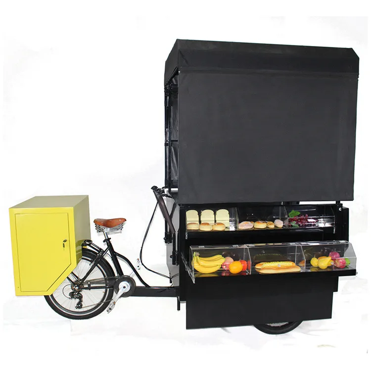 

2022 European Adult Tricycle Electric Cargo Bike Kiosk Mobile Food Display Cart for Sale Coffee Fruit Beer Food Bike