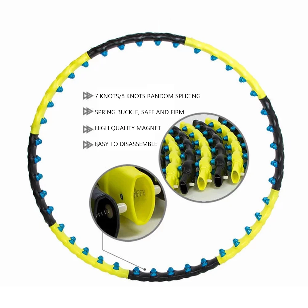 

Real 2021 New design Double row magnet massage hoola hoops Fitness Hoop sports direct wholesale hula ring, Customized color or picture