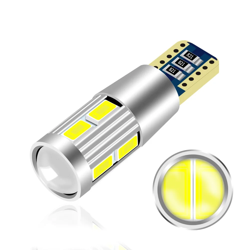 Super  Bright Auto-Wedge-Parking-Bulbs Car-Interior T10 194 Led Reading Dome 5730 10SMD W5w Auto Canbus Bulb 12V ZL234