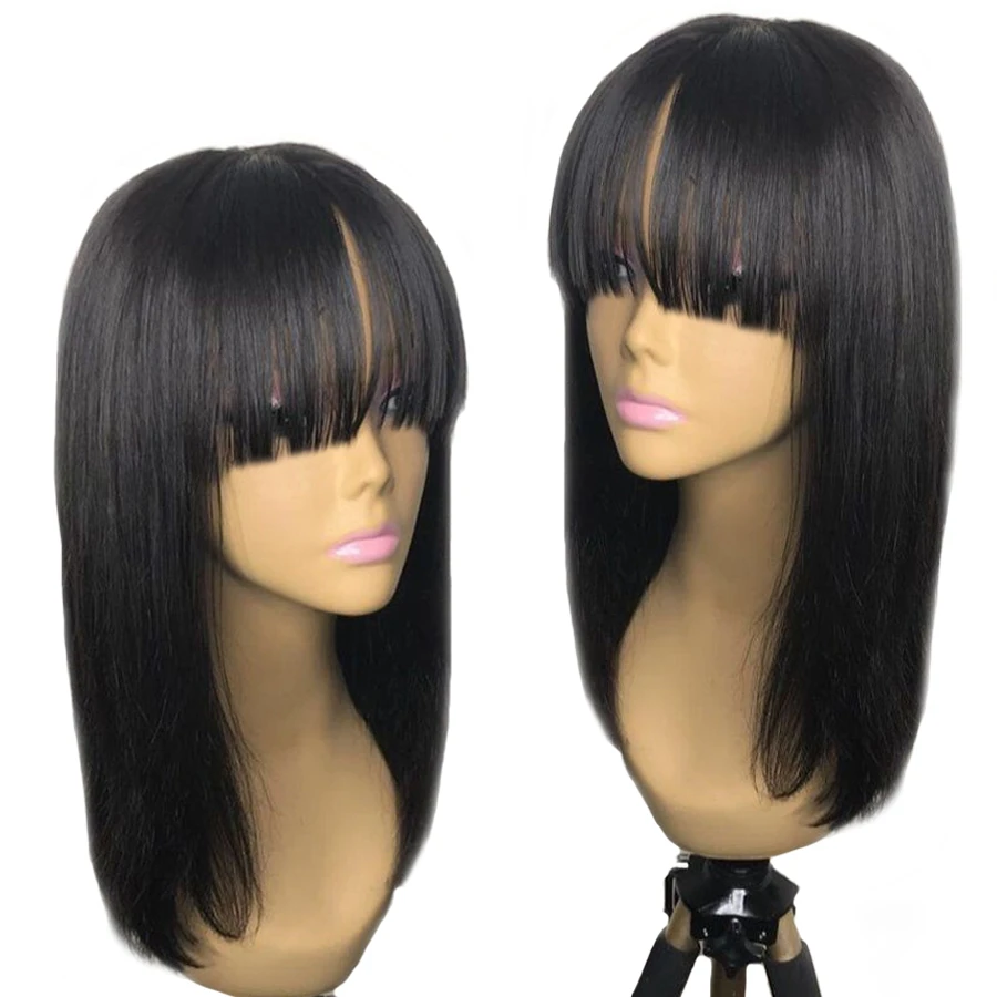 

factory wholesale straight human hair wigs with bangs bob wigs human hair lace front virgin brazilian cuticle aligned hair wigs