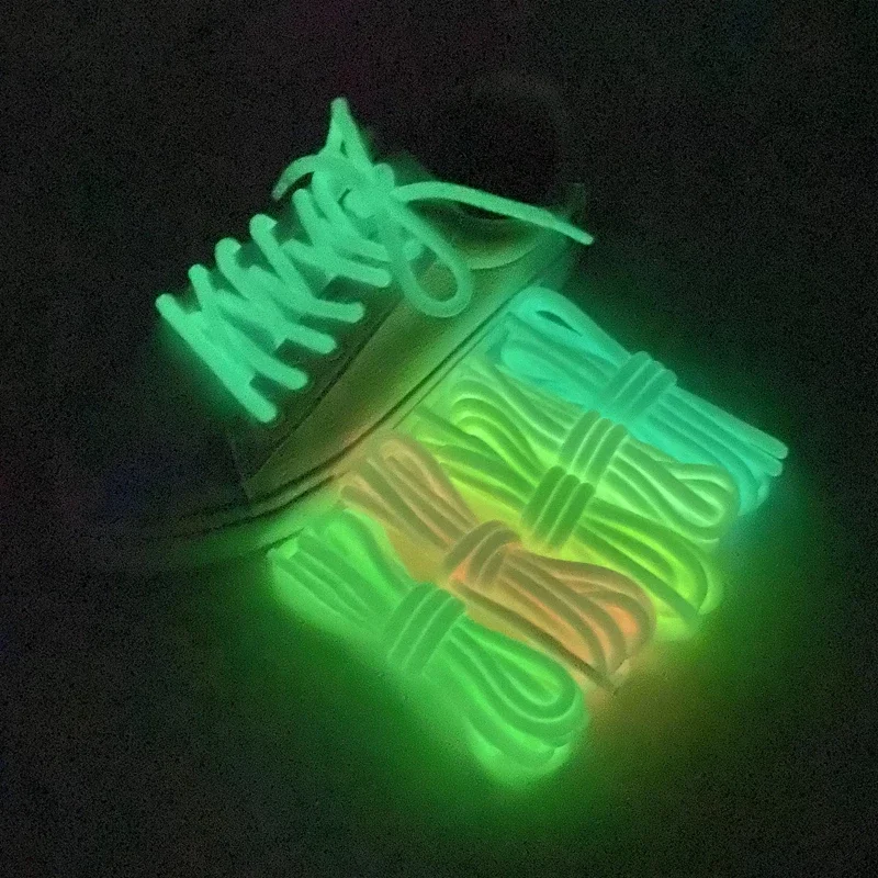 

Luminous Shoelaces Round Glow In The Dark Night Color Fluorescent Shoelace Sports Canvas Shoelaces Adult children Shoe Laces, 8 colors available in stock