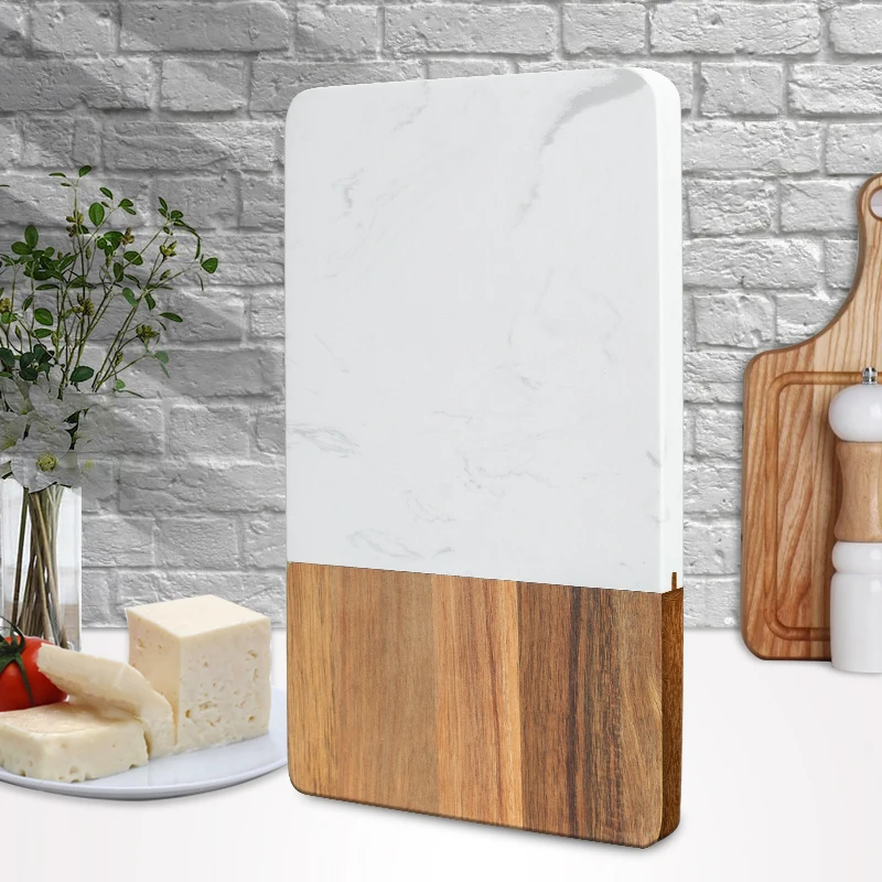 

New Product Wholesale Marble Acacia Wooden Charcuterie Cheese Board