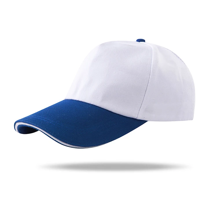 

Custom two tone color silk cotton sandwich brim baseball cap hats