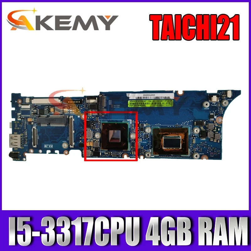 

TAICHI21 REV2.0 I5-3317CPU 4GB RAM mainboard For ASUS TAICHI 21 Laptop motherboard MAIN BOARD 100% Tested Working free shipping