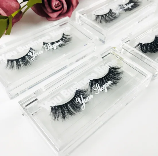 

Custom lashes boxes fluffy dramatic mink false eyelashes packaging boxes faux mink full strip eyelashes, Black color