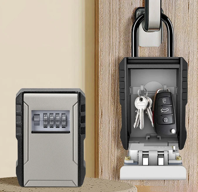 

New high-quality wall mounted key storage box home garage 4-digit password lock box