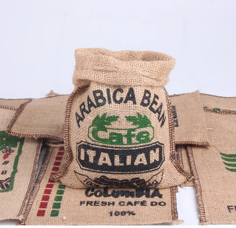 

Jute Fabric Drawstring Round Bottom Hessian Rice Rice Bag Coffee Jute Bag, Customized color