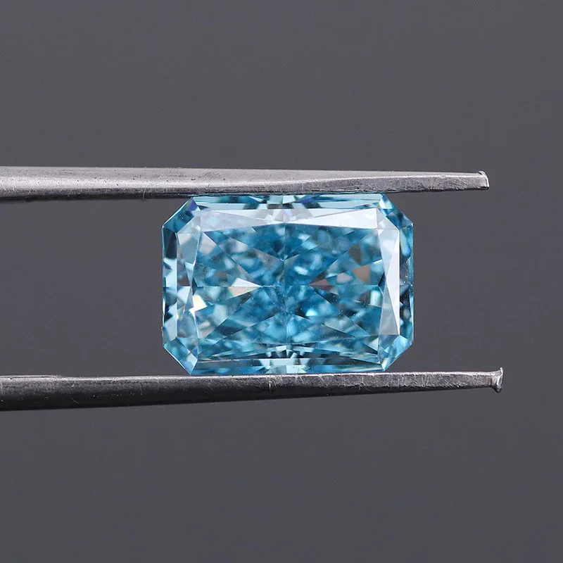 

blue lab grown diamond graded by IGI radiant cut cvd lab diamond VS1clarity vivid blue real cvd diamond, Fancy vivid blue