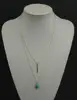 Simple Drop Of Turquoise Metal Strip Tassel Multi-layer Necklace