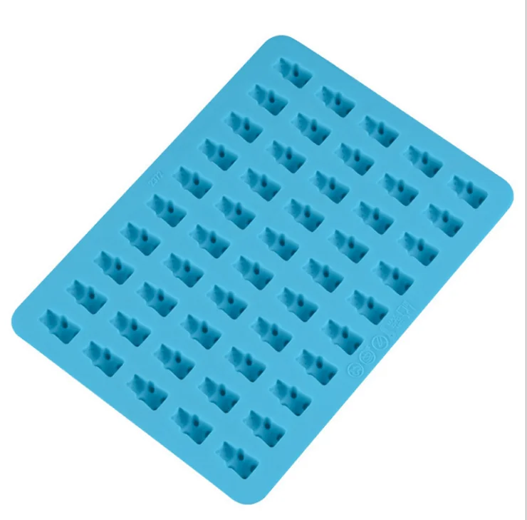 

wholesale 50 cavities gummy bear silicone chocolate mould candy jelly ice cream soap mold, Blue