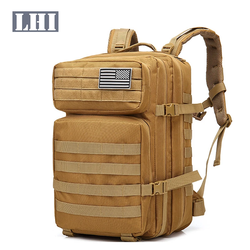 

LHI Canvas Millitary Vest Camping Camouflage Molle Hunting Rifle Survival Assault Pack Back Military Tactical Backpack