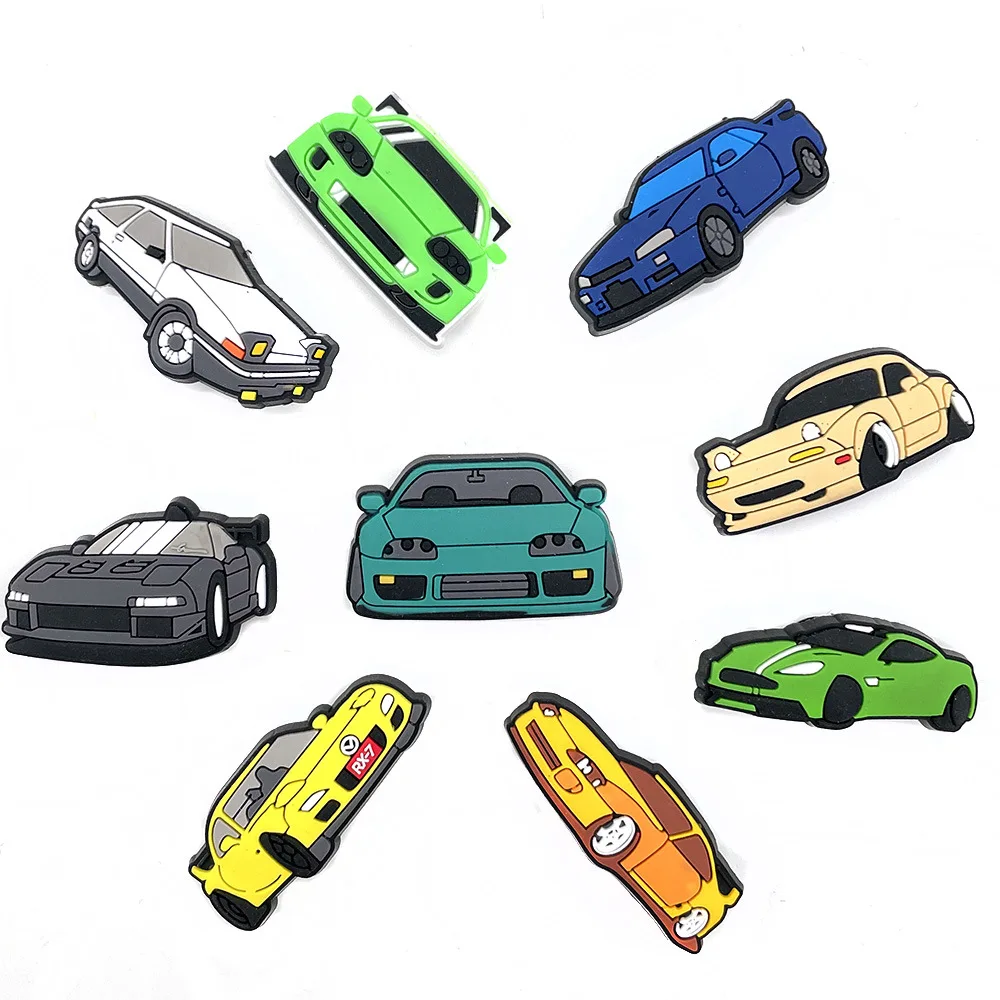 

100pcs+new design Hot sell Super Wings Cartoon car characters shoe croc charms clog PVC amazon styles wholesale, As picture