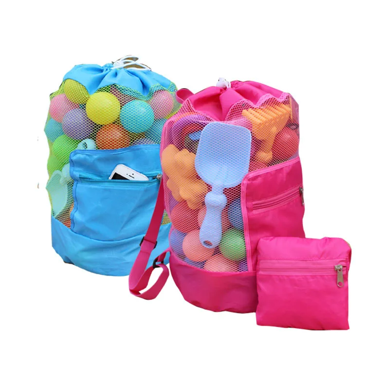 

Hot Selling Children Toy Collection Backpack Foldable Beach Mesh Bag