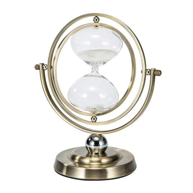 

Hardware hourglass timer rotating 30 minutes Creative European home decoration decoration pieces water droplets time light gift, Clear/customized