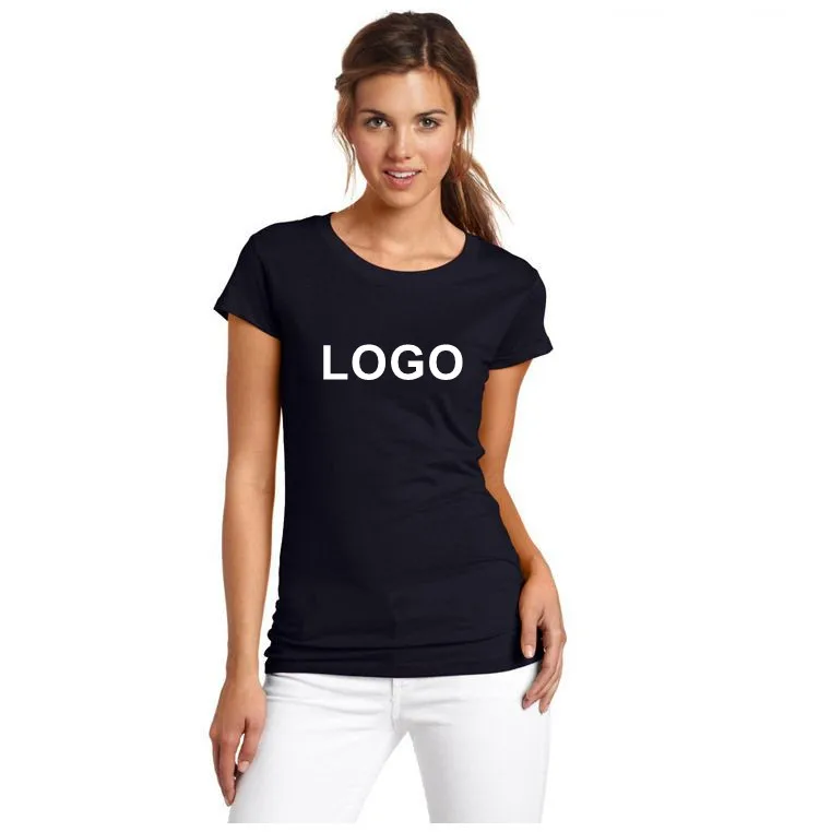 

180gsm 100% Cotton Customized Logo Printed Blank tshirts Wholesale Plain Women T Shirt