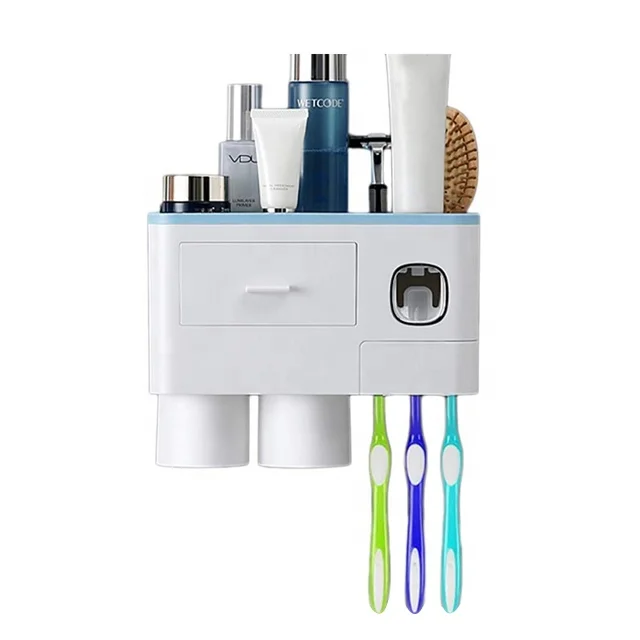 

Nordic inspired multi-functional toothbrush holder automatic toothpaste dispenser bathroom tooth brush holder