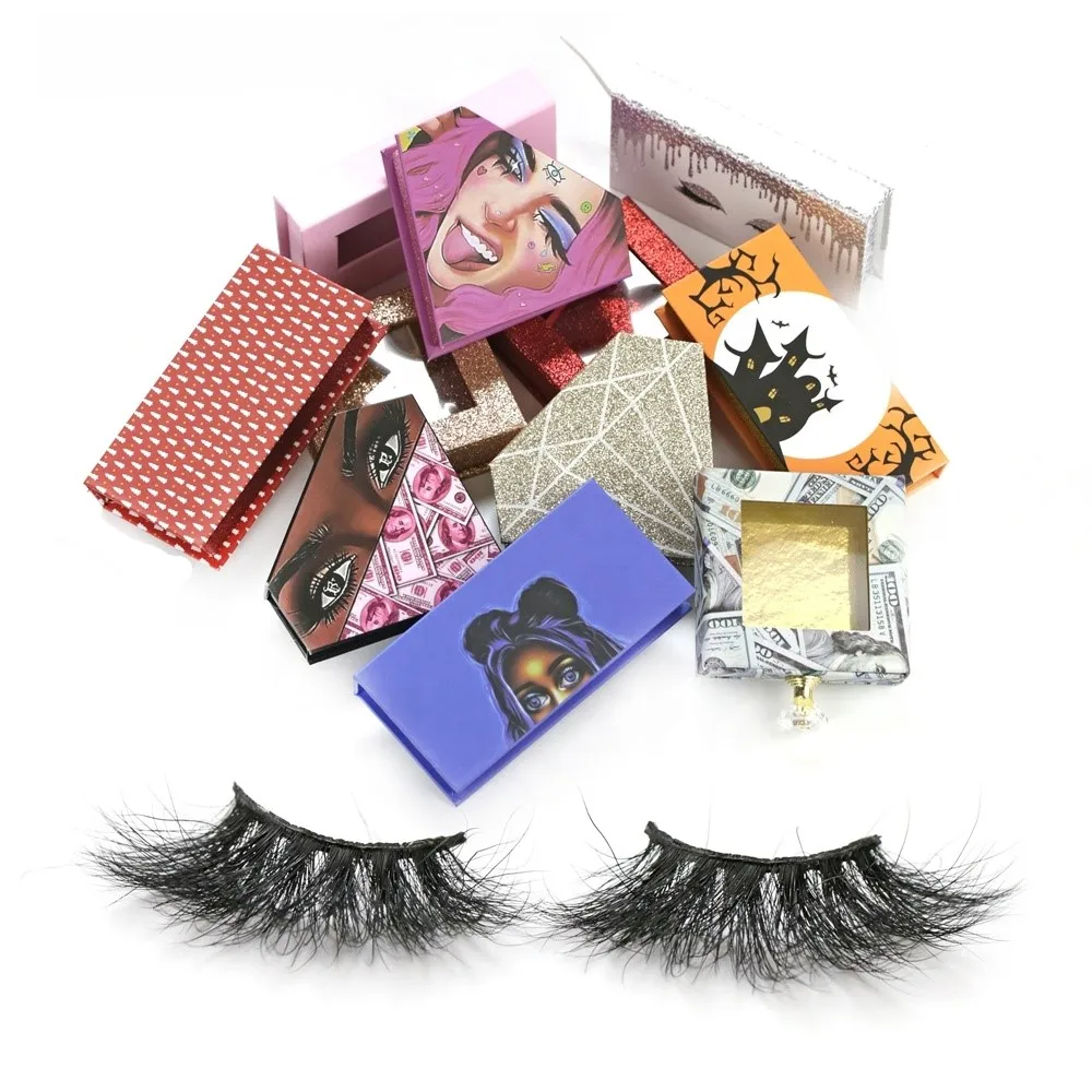 

AG066 A free sample gold packaging filament pbt yi tong 25mm 3d mink eyelashes, Black color