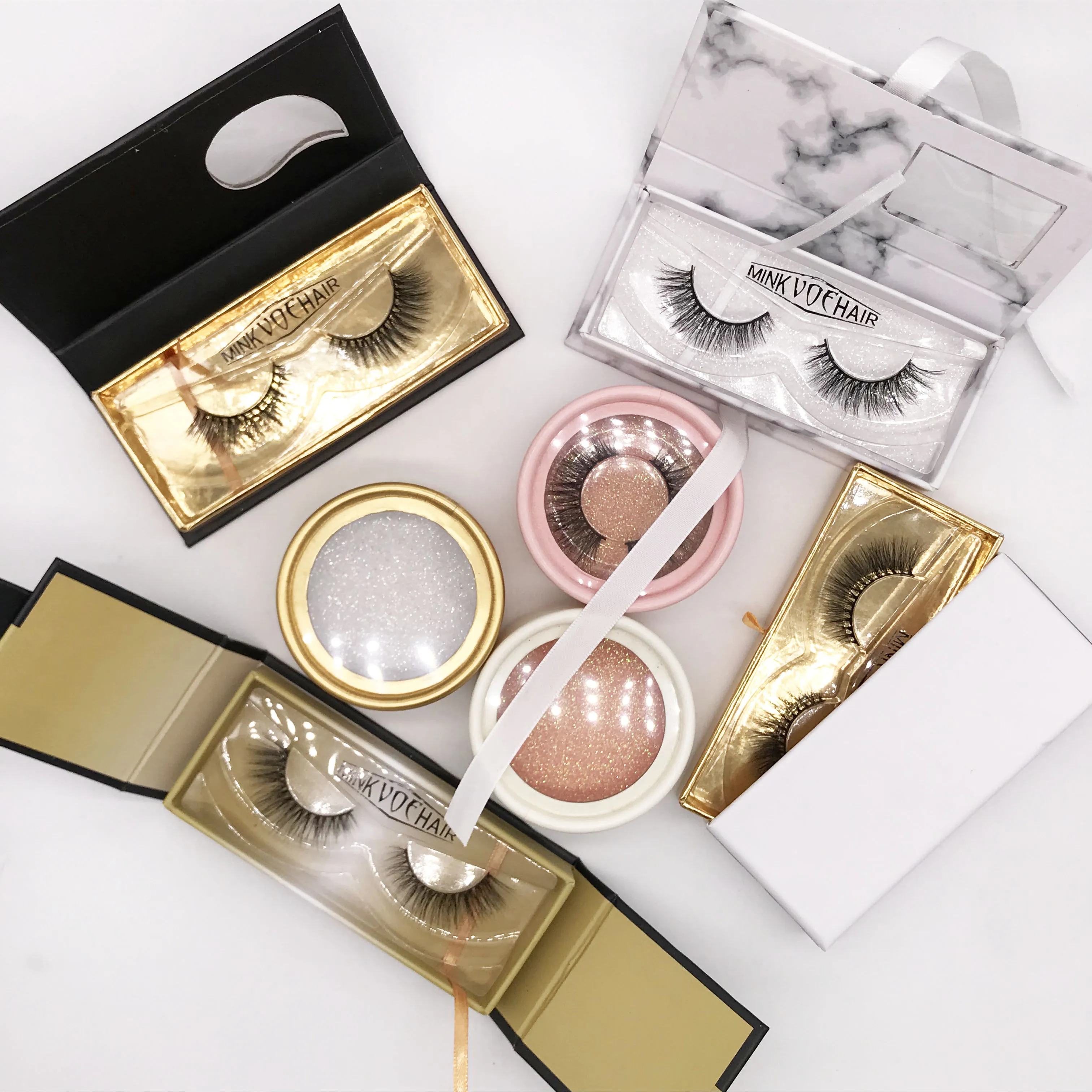 

100% fluffy 3d mink eyelash with own logo, Black