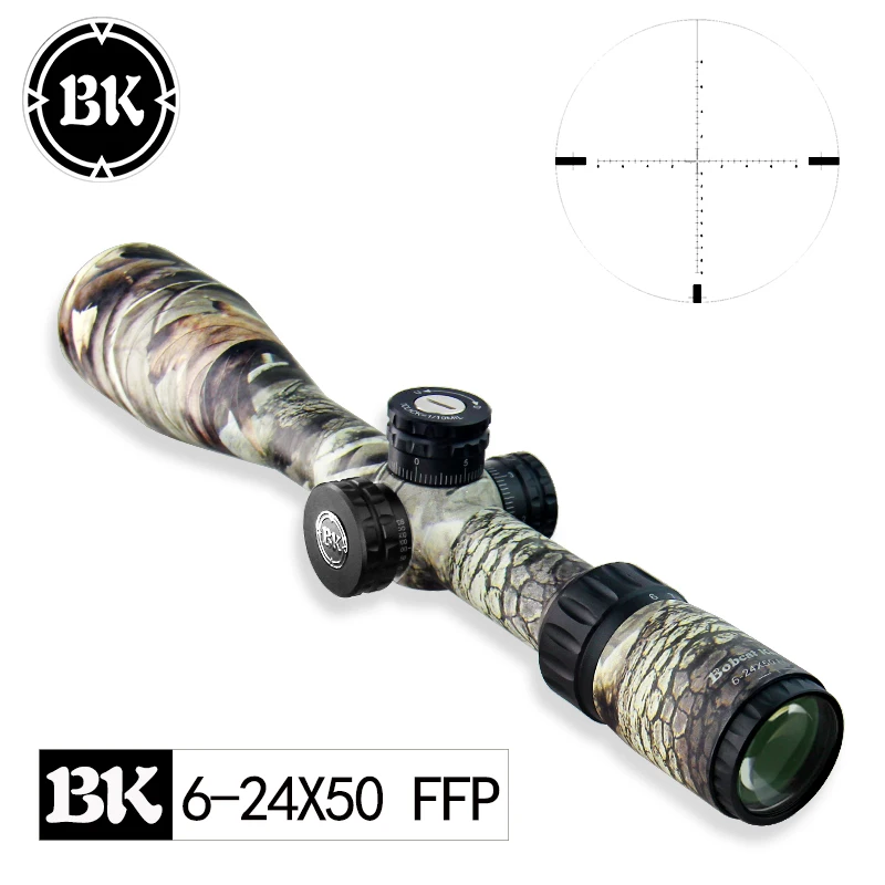 

Bobcat King 6-24X50 FFP HD First Focal Plane Side Parallax Scope Rifle Hunting Tactical Scope Etched Glass Optical Sniper Scopes, Camouflage matte rifle mirror