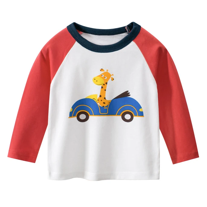 

Hot Sale Animal Print Cartoon Car Casual Cotton Baby Tee Shirts Boy Kids Tshirt T -12