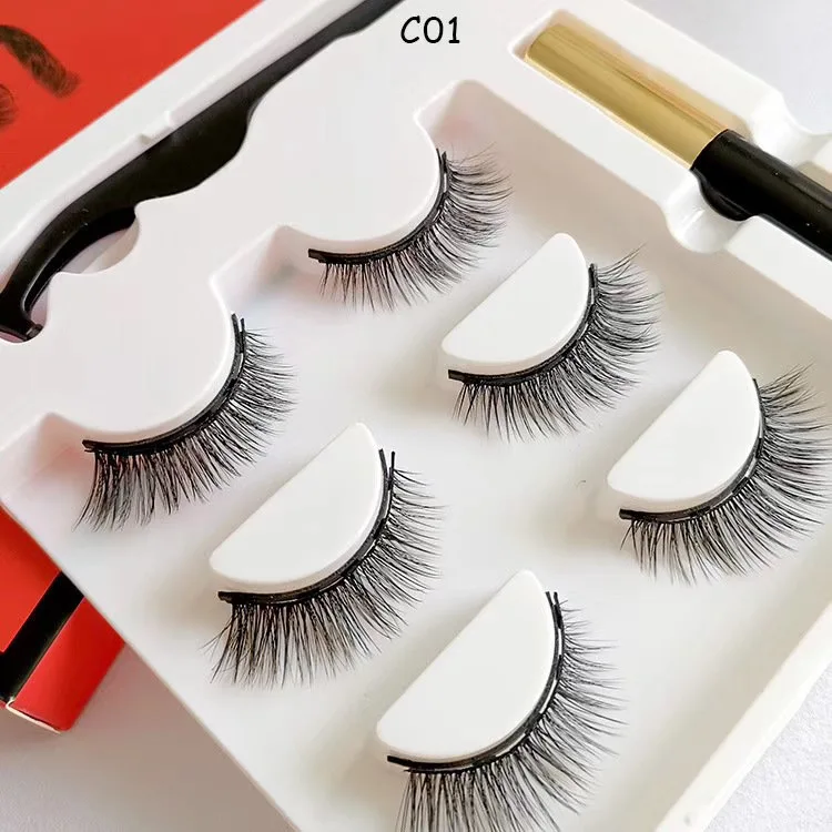

New arrival magnetic eyeliner and magnetic lashes 5 magnet eyelashes 3d magnetic false eyelashes, Natural