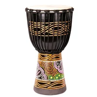 

8'' Wooden Leather Djembe African Drum(Craved)