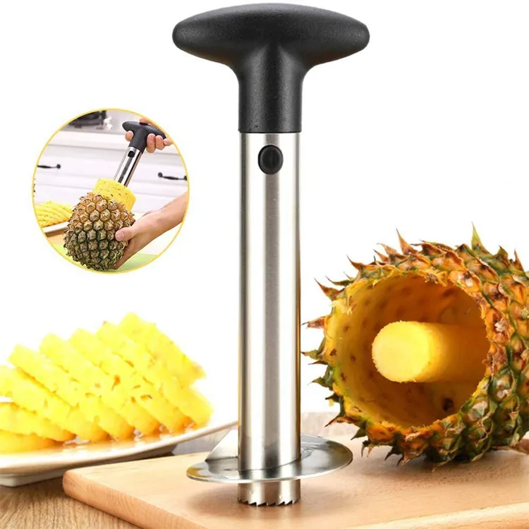 

Multifunctional stainless steel pineapple slicer pineapple cutter, Black handle