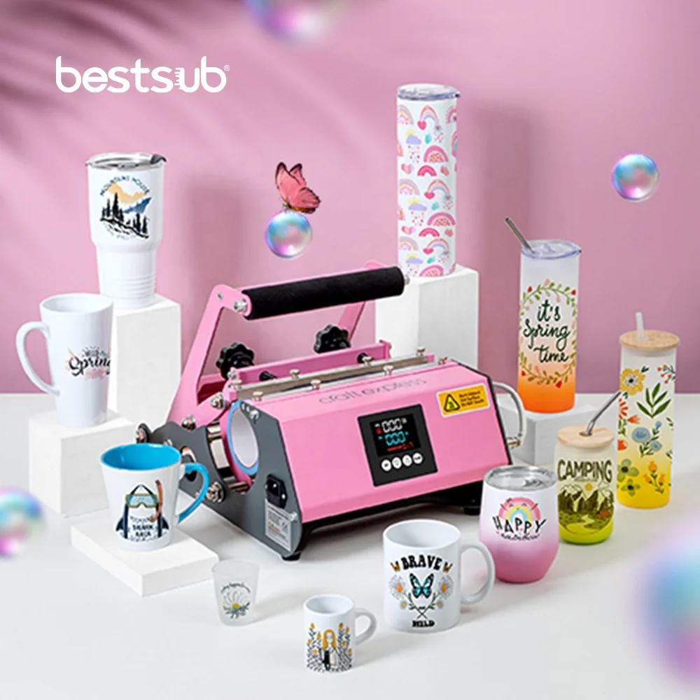 

Bestsub Craft Sublimation Products Printing Heat Press Coffee 20 30 oz Tumbler Bottle Mug Printing Heat Press Machine