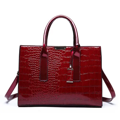 

2020 Hot Sale Large Volume Fashion Crocodile Texture PU Leather Tote Handbag