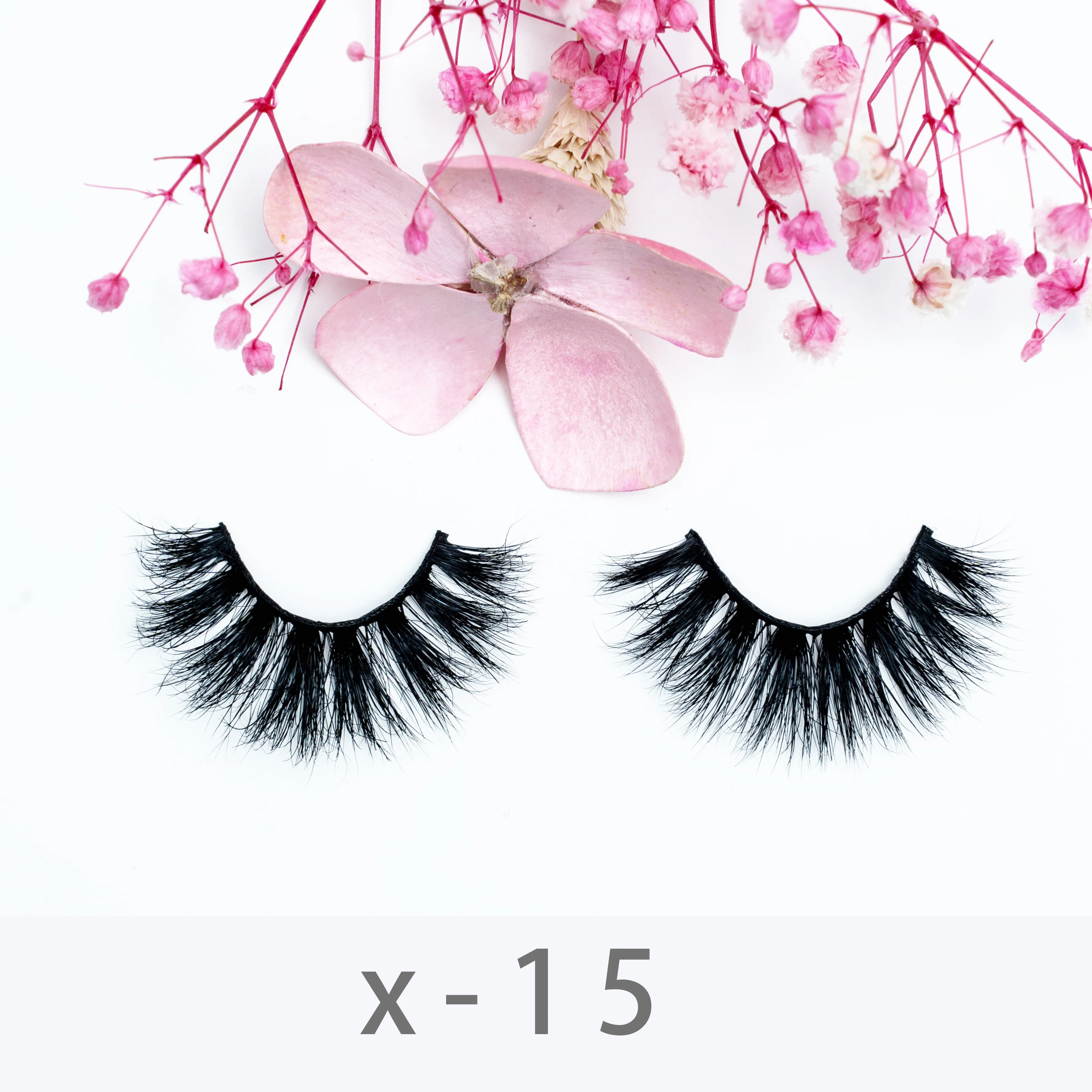 

High quality private label vendor 15mm 3d mink eyelash, Black