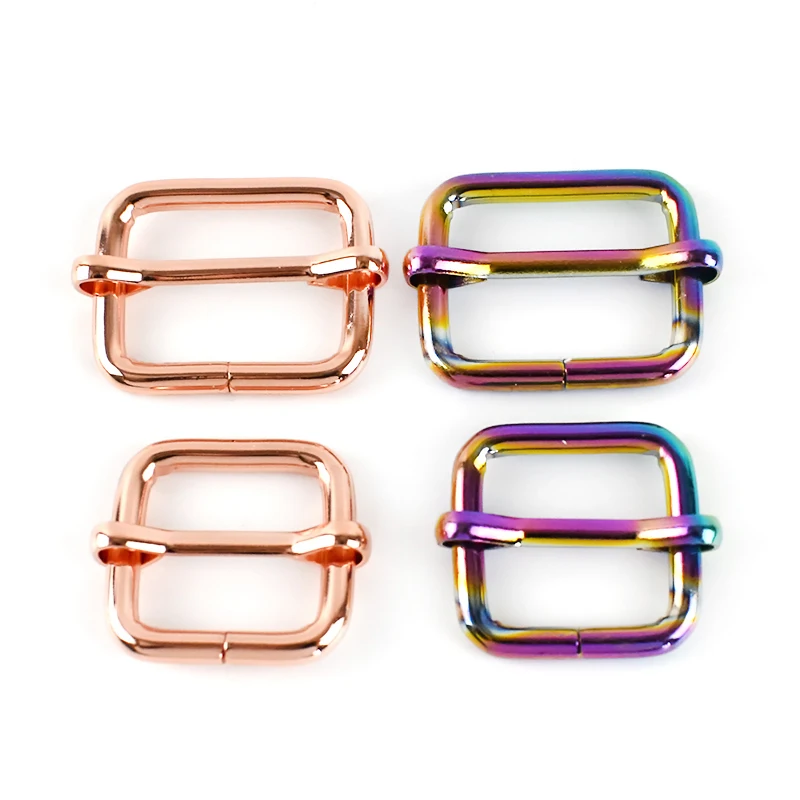 

Deepeel F2-12  Handbag Hardware Accessories Rose Gold Slider Buckle Rainbow Colour Adjustment Tri Glide Strap Buckles, Customized color