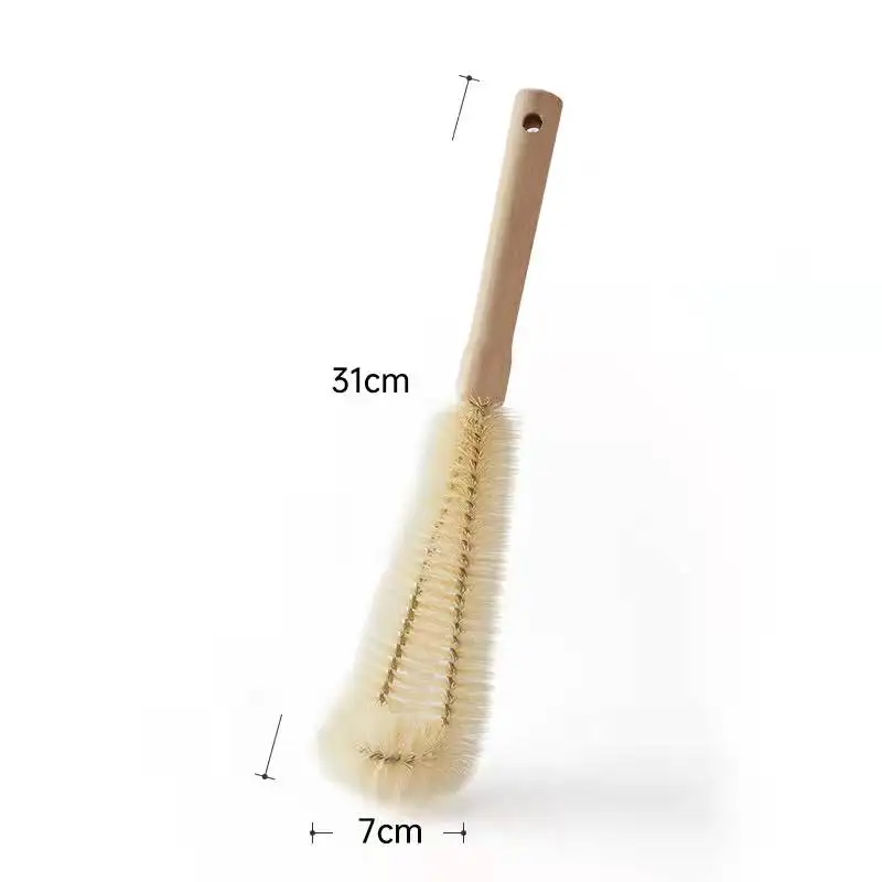 

Natural Wooden nylon Fiber Bottle Cleaning Brush Long Handle Bottle Scrub Brush, Blue handle