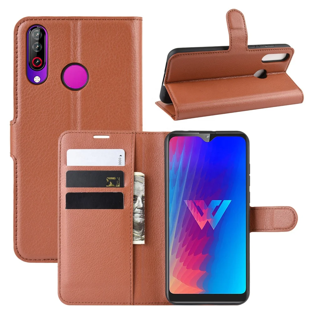 

Saiboro leather pattern flip pu leather inner tpu mobile phone back cover case for LG W30, Multi colors